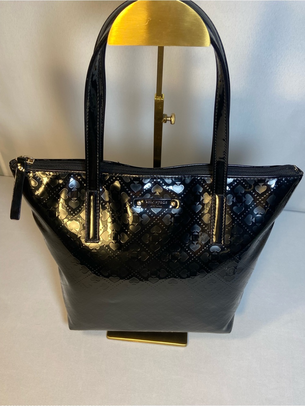 ✨ Kate Spade Emerald Avenue Jeralyn Black Patent Embossed Tote Bag ✨